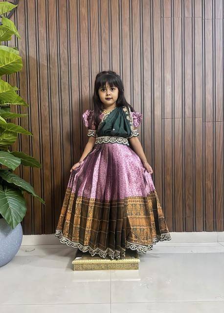 NEW LAUNCING KIDS GOWN kanjivaram silk Girls clothing wholesale